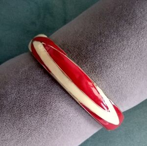 Vtg Enamel JTF  Hinged Bangle Bracelet